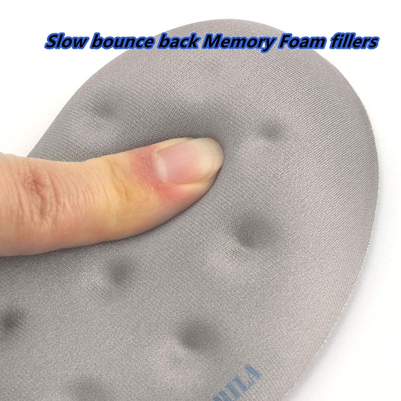 BRILA Ergonomic Memory Foam Mouse Wrist Rest Support Pad Cushion for Computer, Laptop, Office Work, PC Gaming - Massage Holes Design - Wrist Pain Relief (Grey Mouse Wrist Rest) - Image 5